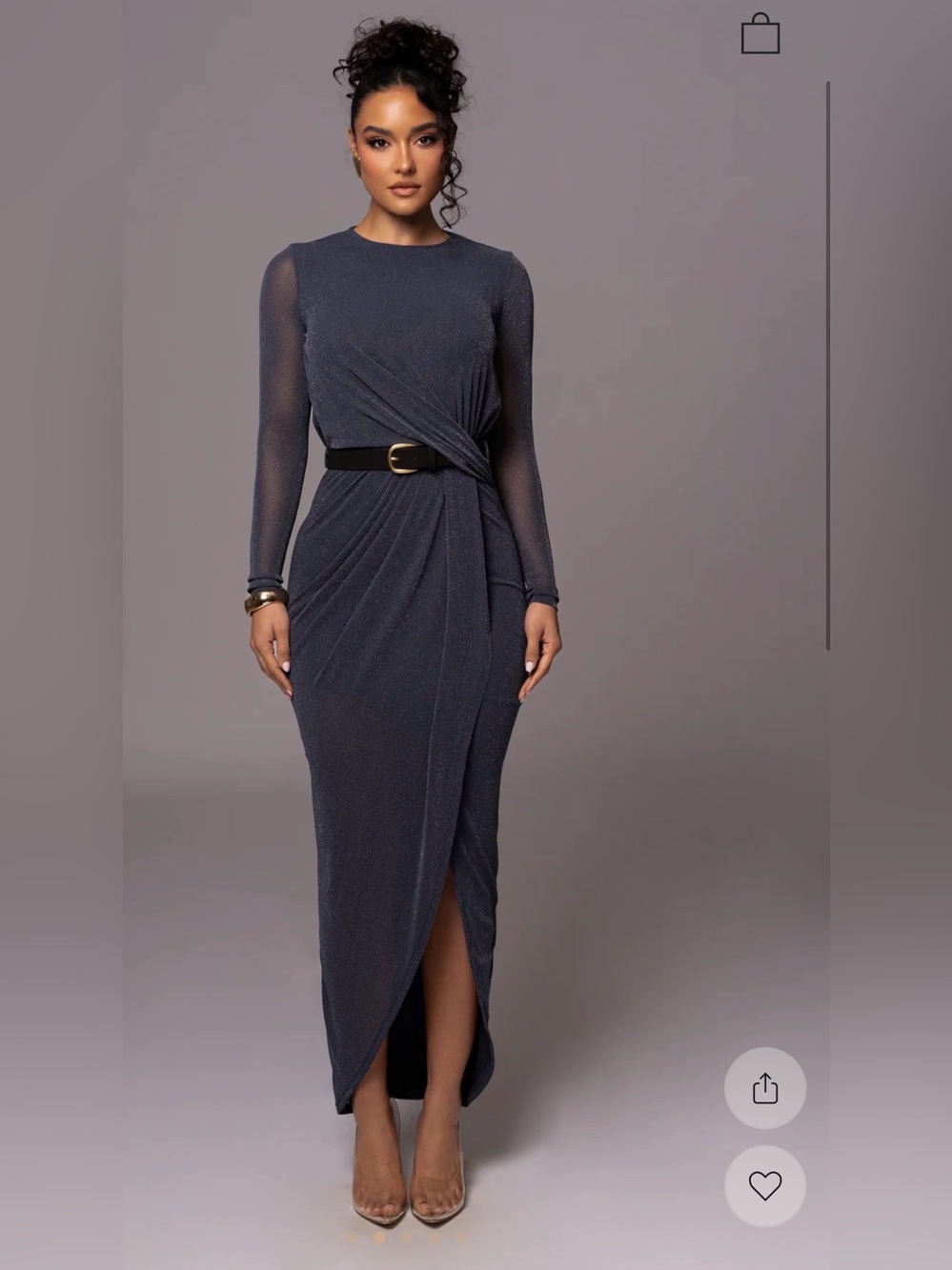 Blue Araceli Gathered Maxi Dress